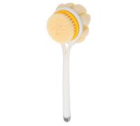 Mobestech Long-Handled Soft Bristle Bath Ball and Back Scrubber Shower Cleaning Brush for Deep Skin Cleansing and Massage with Hanging Portable White Body Cleaner for Bathroom Use