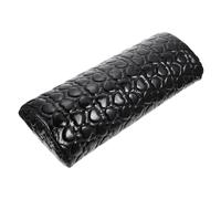 Mobestech Love-heart Nail Art Hand Pillow Manicure Support Hand Rest Cushion Black Half-round Soft Pu Leather Wrist Cushion for Nail Care and Salon Use