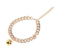 Mobestech Luxury Gold Pet Bell Collar for Small to Medium Dogs, Adjustable 17-22cm Plush Dog Necklace, Chic Pet Ornament Accessory for Walking and Decoration