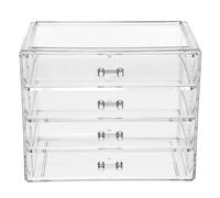 Mobestech Makeup Storage Box Cosmetic Organizer Large Acrylic with Four Drawers Design with Enough Storage Room for Home Use for Skincare