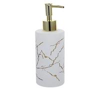 Mobestech Marble Pattern Refillable Soap Dispenser Pump Bottle for Shampoo Conditioner Lotion Bathroom Liquid Container Portable Travel Friendly White