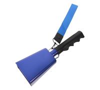 Mobestech Metal Cowbell in Blue with Handle and Wrist Strap Perception Instrument Loud Tone Lightweight Modeled a Soccer Ball for Team Spirit for Sports Events and Baseball Games