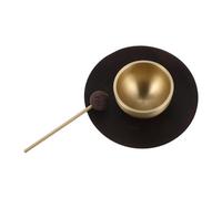 Mobestech Mini Brass Singing Bowl Set with Mallet and Cushion for Yoga and Meditation, Metal and Wood Material for Sleep Improvement and Emotional Balance, Unique Bowl Style for Travel