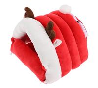 Mobestech Mini Hedgehog Hamster Warm Sleeping Nest Thickened Cotton, Extra Large Reindeer Design, Winter Cozy Hideout Bed for Small Pets Like Hamsters, Sugar Gliders, and Chinchillas