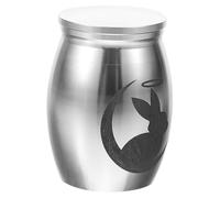 Mobestech Mini Stainless Steel Pet Urn for Dog and Rabbit Ashes Small Keepsake Memorial Box with Secure Lid Portable Cremation Container for Loved Pets Holder