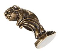 Mobestech Miniature Antique Brass Zodiac Mouse Figurine Unique Chinese Incense Holder for Home Office Decor Meditation Space Calming Art Symbolizing Fortune