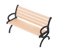 Mobestech Miniature Park Bench Model Dollhouse Street Chair Decor Realistic Design for Diy Craft Home Office Decoration for Miniature Garden Scenes Brown-red