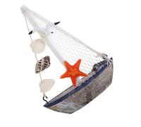 Mobestech Miniature Sailboat Model Nautical Nursery Decor Coastal Mediterranean Style Tabletop Ornament for Home Office Relaxing Sea Ocean Theme Decorative Figurine