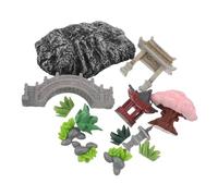 Mobestech Miniature Zen Garden Statue with Stone Pagoda and Archway Figurines Micro Landscape Accessories for Fairy Gardens Bonsai Pots Terrariums DIY Dollhouse Decor Creative Cultural