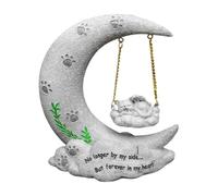 Mobestech Moon Cat Memorial Stone Pet Gravestone Resin Garden Tombstone Angel Shape Sympathetic Tribute for Indoor Outdoor Decoration