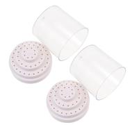Mobestech Nail Drill Bit Case 2Pcs White Storage Box 48-Hole with Display Rack Suitable for Salon and Nail Techs
