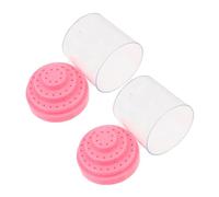 Mobestech Nail Drill Bits Organizer 2pcs 48-hole Storage Box Nail Polishing Head Stand Manicure Grinding Head Holder for Home and Professional Salon Use Pink