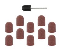 Mobestech Nail Sanding Caps Polishing Burr Caps 10Pcs Sturdy Fine Grit Efficient Callus Remover for Manicure Pedicure Nail Drill Machine Accessories