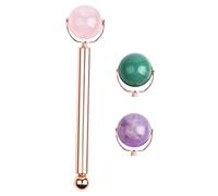 Mobestech Natural Jade Facial Massage Roller for Skin Care DIY Face Massager with Replacement Roll Beads Lightweight Puffiness Relief Tool for Face and Neck Portable Muscle Training Therapy