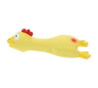 Mobestech Natural Latex Dog Squeaky Chew, Small Yellow Scream Chicken for Puppy Interactive Play and Teething Relief, Sturdy Pet for Small Dogs
