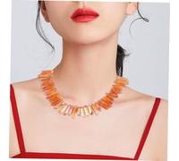 Mobestech Natural Stone Kit Orange Crystal Column Set DIY Jewelry Material for Women Handmade Earrings Accessories Home Craft Supplies