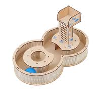 Mobestech Natural Wood Hamster Maze with Tubes and Platforms Labyrinth Playground for Small Animals Safe Biting Exercise Tunnel for Gerbils and Hamsters Fun Exploring with Random Color