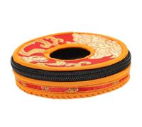 Mobestech Nepal Handmade Polyester Storage Bag for Meditation Bell Cymbals, Medium 10cm Bell Sleeve with Colorful Pattern, Protective Carrying Case for Tibetan Tingsha Finger Cymbals