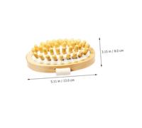 Mobestech No Handle Body Cleaning Massage Brush Wood Rubber Bath Scrubber Exfoliating Dead Skin Removal Practical Shower Tool for Daily Use