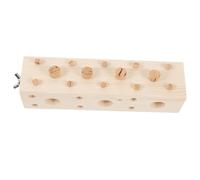 Mobestech Parrot Chewing Wooden Block for Beak Grinding and Foot Exercise Bird Puzzle Foraging Cube for Cage Birds Budgies Cockatiels Provides Physical Activity and Mental Stimulation