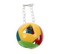Mobestech Parrot Teeth Grinding Bird Plaything Hanging Cage Pendant for Chewing and Foraging Fun with Bright Colors and Central Ball for Pet Birds