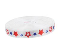 Mobestech Patriotic Five Point Star Ribbon Roll for Gift Wrapping and DIY Crafts Independence Day Themed Bowknot Ribbon for Party Decorations and Hair Accessories