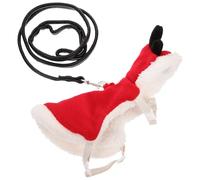 Mobestech Pet Clothes Small Rabbit Harness and Leash for Christmas Comfortable Wear-resistant Vest for Pet Walking for Small Animals