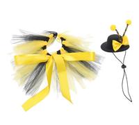 Mobestech Pet Costume Bee Outfit for Dogs and Cats, One Size Skirt and Hat Set, Lightweight Pet Apparel for Halloween and Party Dress