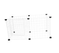 Mobestech Pet Wire Crate for Small Dogs and Puppies, 6pcs White Metal Playpen with Door, DIY Modular Cat Cage Fence for Indoor Use and Pet Separation Random Color