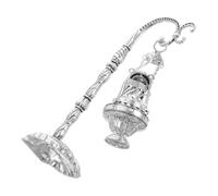 Mobestech Pilgrimage Incense Burner Restaurant Decor Item Hanging Worship Censer Vintage Style Censer Decorative Church Item Christmas Design Burner Silver