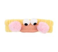 Mobestech Plush Hair Hoop Cute Cartoon Fluffy Spa Headband Yellow with Whimsical Sausage Mouth Design for Skincare and Makeup Routine Women Accessories