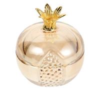 Mobestech Pomegranate Shaped Glass Monomer Cup with Lid Acrylic Crystal Nail Tool Holder for Manicure and Jewelry Storage Transparent Polished Nail Art Accessory