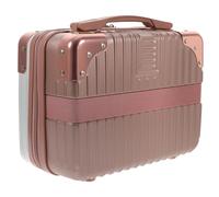 Mobestech Portable 14 Inch Handheld Abs Hard Shell Makeup Storage Case with Separate Compartments and Scratch-Resistant Surface, Cosmetic Trolley Suitcase for Travel and Toiletries