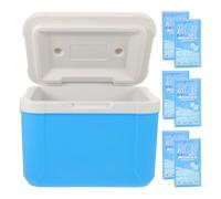 Mobestech Portable Camping Cooler 5.5l Insulated Ice Chest Cooler Box with Easy-to-clean Pu Surface and Ice Pack, Car-compatible Design for Beach and Outdoor Fishing Trips