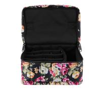 Mobestech Portable Essential Oil Bottle Organizer Bag with 17 Compartments, Shockproof Travel Storage Case for Roller Bottles, Cosmetic Carrying Pouch with Floral Design for On-the-go