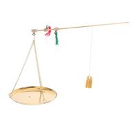 Mobestech Portable Vintage Copper Chinese Balance Scale Precision Pharmaceutical Scale for Traditional Medicine Compact Handheld Design for Accurate Herbal Measurement and Travel Use
