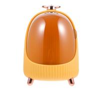 Mobestech Portable Yellow Plastic Makeup Brush Holder Storage Box Cosmetic Organizer for Skincare Products Household Bathroom Vanity Storage Container with Visible Window and Stylish Design