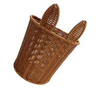 Mobestech Rattan Storage Basket Handwoven Bunny Rabbit Ear Basket for Easter Egg Hunt for Boy Girl's Decorative Storage