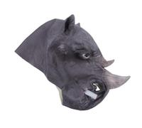Mobestech Realistic Full Halloween for Mask Rhino Animal and Cosplay, Comfortable Head with Lightweight Design, Easy to Store and Carry, for Costume Parties and Role Playing