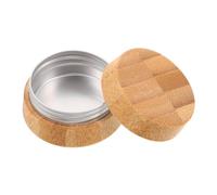 Mobestech Refillable Bamboo Cosmetic Jar Small Aluminum Container with Lid for Lip Balm Face Cream Eye Cream Solid Perfume DIY Travel Balm Case Lightweight Makeup Storage Pot