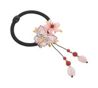 Mobestech Retro Hair Tie Thick Vintage Style Elastic Chinese Hair Bands for Women Soft Fabric Flower Design Ponytail Holder