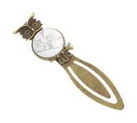 Mobestech Retro Zinc Alloy Owl Bookmark with Natural Stone Decor Lightweight Antique Metal Book Mark for Students Writers Teachers Reading Accessory and