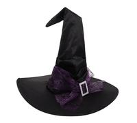 Mobestech Reusable Halloween Witch Hat for Women Wide Brim Ruched Spider Web Comfortable Lightweight Wizard Cap with Veil Cosplay Party Accessory for Costume Roleplay
