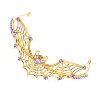 Mobestech Rhinestone Spider Web Headband Gothic Metal Tiara for Halloween Party Queen Crown Cosplay Festival Hair Accessory Lightweight Comfortable Wear