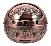 Mobestech Rose Ashtray Metal Ashtray with Lid Coffee Table Cool s Retro Metal Ash Bucket Container with Lid Office Accessory Aluminum Alloy Playing Cards Seal