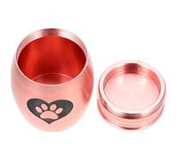 Mobestech Rose Gold Stainless Steel Pet Urn with Heart Paw Print, Dog and Cat Cremation Ashes Container, Memorial Keepsake for Pet Funerary,