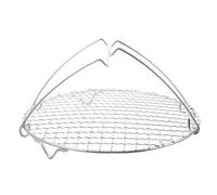 Mobestech Round Stainless Steel Steamer Rack with Handles for Rice Cooker and Air Fryer Efficient Draining Cooking Rack Practical Multi-use Metal Steaming Stand for Household Kitchen