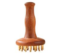 Mobestech Sandalwood Brass Meridian Massage Comb for Scalp and Body Multifunctional Manual Massager for Back Stomach Arms Legs Compact Lightweight Hair Care Tool for Muscle Stiffness Relief