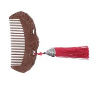 Mobestech Sandalwood Hair Comb Mini Portable Solid Wood Massage Comb for Women Carved Vintage Floral Design Smooth Polished Scalp Massager Anti-static Pocket Brush for Travel and Daily Use