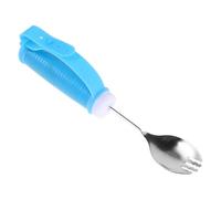 Mobestech Shake Stainless Steel Eating Utensil with Integrated Fork Spoon for Disabled Elderly Adults Adaptive Self Feeding Aid Cutlery for Arthritis and Weak Grip Rehabilitation